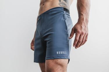 Nobull Lightweight 7" Men's Shorts Blue | Australia (BM2945)